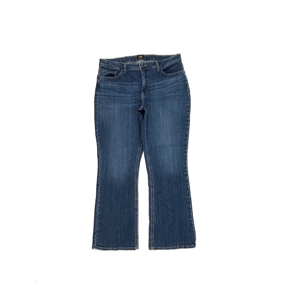 Lee bootcut‎ Womens Size 14P Dark Wash Blue Denim Jeans